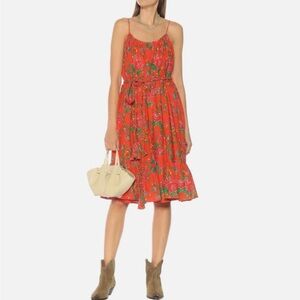 Rhode Lea Floral Cotton Midi Dress Spaghetti Straps Lined Size XS New with Tags